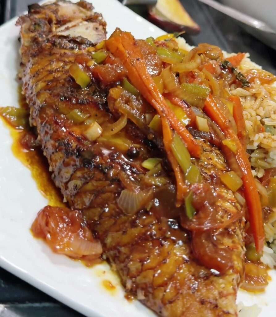 Brown Fish with rice